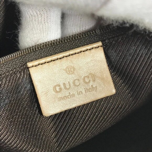 GUCCI 73885 GG logo bucket-shaped Shoulder Bag GGCanvas/Leather Beige - Picture 14 of 15